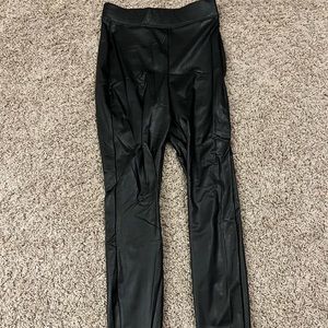 Express black vegan leather leggings